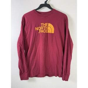 The North Face Men's Long Sleeve T-Shirt Red/Orange Size Medium